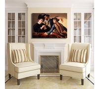 Caravaggio i bari design quadro stampa tela dipinto telaio arredo casa