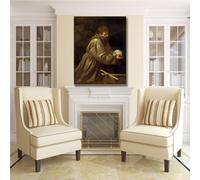 Caravaggio san Francesco meditazione quadro stampa tela dipinto arredo casa