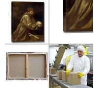 Caravaggio san Francesco meditazione quadro stampa tela dipinto arredo casa