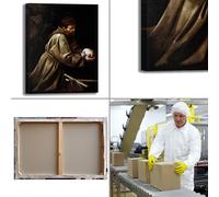 Caravaggio san Francesco preghiera quadro stampa tela dipinto telaio arredo casa