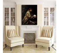 Caravaggio san Francesco preghiera quadro stampa tela dipinto telaio arredo casa