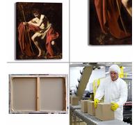 Caravaggio san Giovanni Battista 3 quadro stampa tela dipinto telaio arredo casa