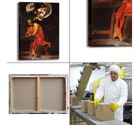 Caravaggio san Matteo e l'angelo 2 quadro stampa tela dipinto telaio arredo casa