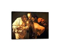 Caravaggio Wall Art L'incredulità di San Tommaso Stampa artistica su tela Famoso dipinto Poster su tela Fantastica decorazione da parete per soggiorno camera da letto 50x40cm(20x16in)Cornice nera