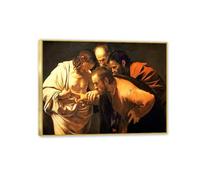 Caravaggio Wall Art L'incredulità di San Tommaso Stampa artistica su tela Famoso dipinto Poster su tela Fantastica decorazione da parete per soggiorno camera da letto 65x50cm(26x19in)Con cornice