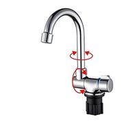 Caravan Boat Rubinetto girevole a 360 gradi Rubinetto pieghevole for acqua calda e fredda Cucina Bagno RV Marine Deck Hatch Accessori for camper