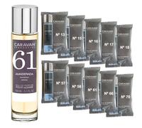 CARAVAN FRAGANCIAS Profumo da uomo n. 61 da 150 ml + set di 10 flaconcini di profumi maschili diversi da Caravan per svelare nuovi aromi