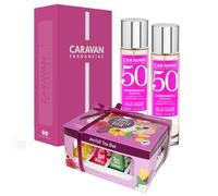 Caravan - Set di 2 fragranze da donna n. 50 + scatola regalo Caravan + Joyfull scatola di tè piramidale