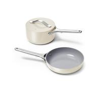 Caraway Mini Duo - Mini padella antiaderente in ceramica (1,05 qt, 20,3 cm) e mini casseruola (1,75 qt), atossica, priva di PTFE e PFOA, adatta al forno e ai fornelli (gas, elettrici e induzioni),