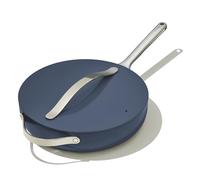 Caraway Padella in ceramica con coperchio - Interno rivestito in ceramica resistente e atossico - Manici in acciaio inox - Adatta per induzione, gas e piano cottura elettrico - Adatto al forno - Blu