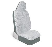 Carbella Plush Sherpa Fleece Car Seat Cover, 1 Piece Gray Seat Cover for Cars with Soft Cushioned Touch, Cute Automotive Interior Protector for Trucks Van SUV, Car Accessories for Women