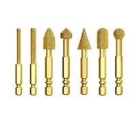 Carbide Burr - 7pcs Hex Shank Tool Set | Metal Drill Bits for Sanding, Routing, Burnishing, Shaping Metal, Wood, Rock, Crystal, Resin, Acrylic, Mining, Sturdy Electric Accessories