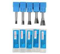 Carbide Burr Set 5PCS | Single Cut 6mm Shank for Metal Grinding/Deburring/Polishing | N Type Files for Aviation, Vehicles, Ship | High Strength Carbide Material