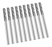 Carbide Rotary Burr Files Set 3mm Shank 10PCS Tungsten Steel Milling Cutter for Metalworking Cast Iron Steel Alloy Steel Stainless Steel Copper Aluminum Processing