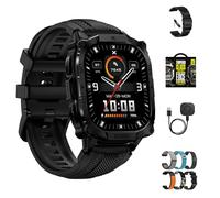 CARBINOX Edge Smart Watch Rugged, 1.96″ AMOLED, Acciaio inossidabile, IP69K/5ATM Fitness tracker, Dual-Band GNSS, 500mAh, Chiamate Bluetooth, Smart Watch per telefoni Android iOS (Nero Ultimate Pack)