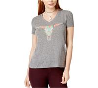 Carbon Copy Donna Ricamato Grafico Teschio T-Shirt