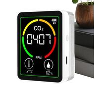 Carbon Dioxide Detector - Indoor Air Quality Monitor with Digital Temperature and Humidity Tester | Portable Device For Home, Bedroom, Dormitory, Hotel, Travel, RV, Office, and School Use