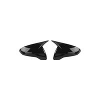 Carbon Fiber Bright Black Rearview Mirror Cover Cap Door Side Wing Mirror Shell Trim Compatible For Hyundai Veloster JS N 2019-2022(Black)