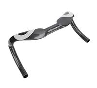 Carbon Fiber Road Cycling Handlebar | Ultralight 385mm / 31.8mm Stem | Ergonomic Design for Reduced Wind Drag/Comfortable Climbing | Shockproof & High - Pressure Tolerant (Silver)