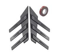 Carbon Fiber Style Rear Window Side Spoiler | 2-Piece ABS Triangular Louver Fins | Universal Car Rear Quarter Vent Trim | Black Adhesive Winglet Covers