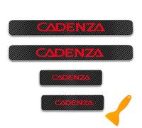 Carbon Fibre Car Door Sill Protector Strips 4 Pieces for KI-A Cadenza Carbon Fiber Threshold Protective Welcome Pedal Car Accessories with Film Scraper (Red)
