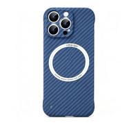 Carbon Fibre Texture Frameless for Magnetic Charging for iPhone (Blue,13)