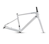 Carbon Gravel Bike Frameset 700C 45/48/51/54 cm, telaio freno a disco per bici da strada e fuoristrada, asse passante, F12 x 100 mm/R12 x 142 mm, percorso interno (bianco, 51 cm)