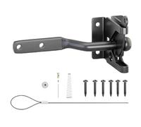 Carbon Steel Fence Gate Latch, Heavy Duty Gate Latch For Wooden Door, Door Latching With Spring Cable Pull For Outdoor Pet Activity Area Farm Farmhouse Porch Pool Patio Barn Shed