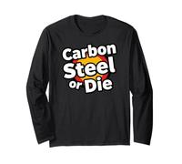 Carbon Steel or Die Funny Pan Wok Cooking Chef Maglia a Manica