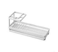 Carbon Steel Toothbrush Holder 4-Slot Ventilated(white) | 4 dedicated slots, holds toothpaste razors, open ventilation, prevents moisture, carbon steel build
