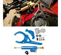 Carbon Steering Damper Stabilizer Bracket Support Mount Kit For Motorcycles Accessories GSXS GSX-S 1000/F GSXS1000 GSX-S1000F 2016-2021 2022 2023 (blue1)