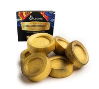 Carboncini per Incenso Premium Ø33 mm - Sandalo, Bambù e Cocco | Carboncini Incenso con Finitura in Mica Oro | Combustione Uniforme fino a 60 min - Prodotto Artigianale - Naturale | Confezione 24 pz