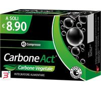 CARBONE ACT, Integratore Alimentare a Base di Carbone Attivo Vegetale, Contribuisce alla riduzione dell’eccessiva flatulenza post-pranzo, Adatte a Vegani e Vegetariani - 1 Confezione da 45 Compresse