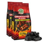 Carbonella per Barbecue 2 SACCHI DA 2,2 KG BBQ CARBONE VEGETALE DI LEGNA GRIGLIA