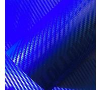 Carbonio 3D Blu Pellicola Adesiva Rivestimento Auto Car Wrapping Wrap - 76x50cm