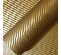Carbonio 3D Oro Pellicola Adesiva Rivestimento Auto Car Wrapping - 150x100cm (Offerta)