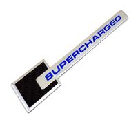 Carbonio Fibra Blu & Cromo Supercharged Emblema Per Dodge Challenger SRT Hellcat