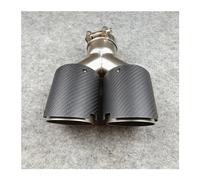 Carbonio Opaco One Piece Modello Y Terminali Di Scarico Doppi In Carbonio Terminali Silenziatore In Carbonio Car Styling Gola di Coda Tubo di Scarico(IN 77 OUT 101 MM)