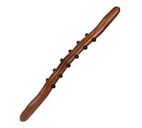 Carbonizzato Legno di Faggio Guasha Massaggio Bastone Doppia Fila Rotolamento Perline Corpo Posteriore Raschiando Meridiano Draga Gua Sha Strumento 1 Pz