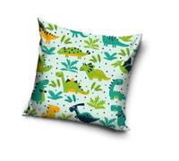 Carbotex Dinos 223024 - Federa per cuscino, motivo dinosauro, 40 x 40 cm, colore: Verde, BABY12345