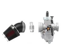 Carburador motore Per Pit Dirt Bike Carburatore Per Con Filtro Aria CNC Flangia PE Kit Carburatore 2T 4T Con Getti Da Cross Per Accessori(19mm Silvery Kit)