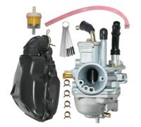 Carburatore con starter manuale e filtro dell'aria per motori 90cc 100cc progettato per adattarsi 50 2004 2007 e 50 90 2001 2003, offrendo una migliore gestione del carburante e sistema di filtrazione