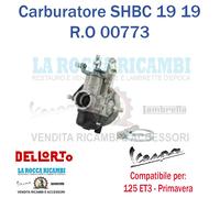 Carburatore DELL'ORTO 19 19 Primavera ET3 Getto 74 / 45 - R.O 196227