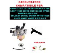 Carburatore Honda Loncin Gx 120 160 per Motopompa Idropulirice Motozappa 6.5Hp