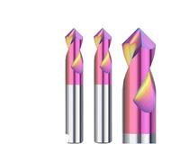 Carburo Chamfer End Mill, 1 pz. Fresa for smusso a due taglienti, 90 gradi, punta a spirale super rivestita for smussatura e foratura(4x4x50L)
