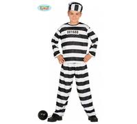Carcerato Costume Bimbo 7/9 Anni Detenuto Prigioniero Vestito