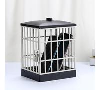 Carcere per cellulare con timer, 5,9x7,5x5,1 pollici 6 griglie Cassetta di sicurezza per telefoni cellulari Prigione Blocco sicuro Supporto per smartphone Supporto per aula Casa (Nero Grigio)