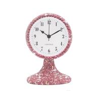 CARCHILE Sveglia di lusso con strass, super silenziosa, senza ticchettio, fatta a mano, design alla moda, per camera da letto, soggiorno, scrivania, graziosa come regalo, colore rosa