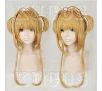 Card-captor Sakura Cosplay parrucca parrucca corta oro bionda coda treccia V4