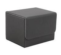 Card Deck Box Magnetic Flap Lid Large Capacity PU Leather Card Storage Case for Game Cards Tarot Cards (Grey)